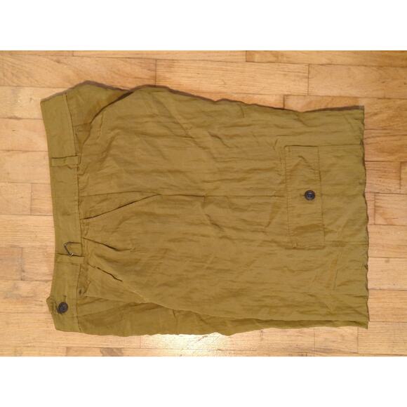 RTR Madewell Green Wide Leg High Rise Pleated Drapey Loose Cargo Pants Size 12 - Picture 8 of 13